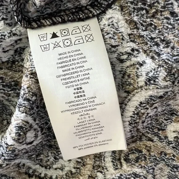 Michael Kors Womens Size 2X Blouse Paisley Print Long Sleeve Husk Tan Cream NWT - Picture 5 of 10